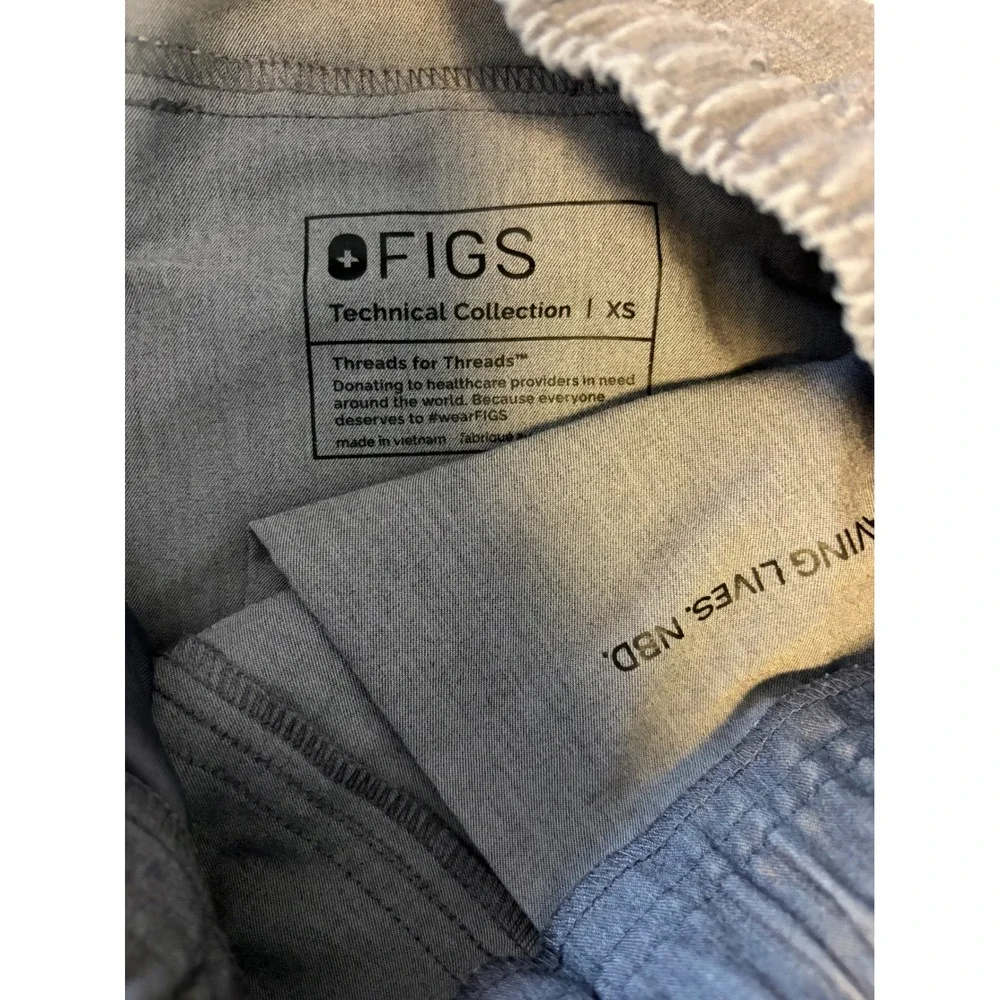 FIGS Mens Tansen Jogger XS Graphite Gray Scrub Pants Green Drawstring Technical